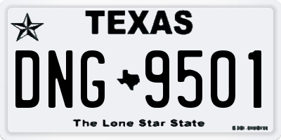 TX license plate DNG9501