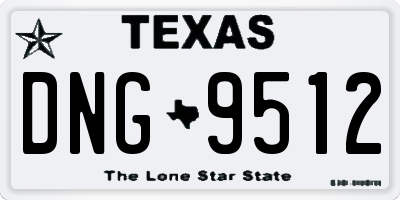 TX license plate DNG9512