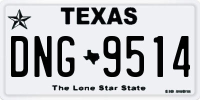 TX license plate DNG9514