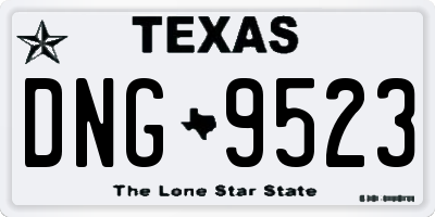 TX license plate DNG9523