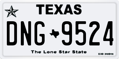 TX license plate DNG9524