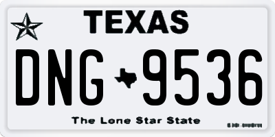 TX license plate DNG9536