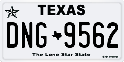 TX license plate DNG9562