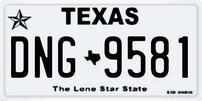 TX license plate DNG9581