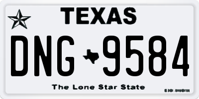 TX license plate DNG9584