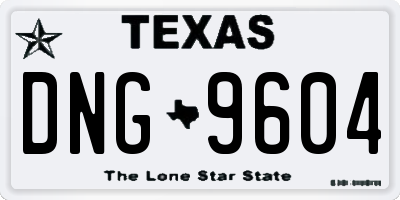 TX license plate DNG9604