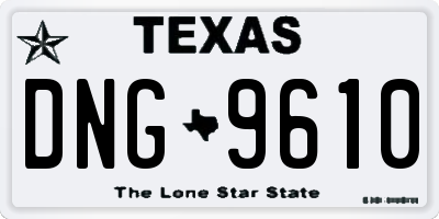 TX license plate DNG9610