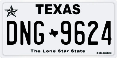 TX license plate DNG9624