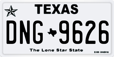 TX license plate DNG9626