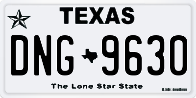 TX license plate DNG9630