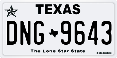 TX license plate DNG9643