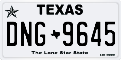 TX license plate DNG9645