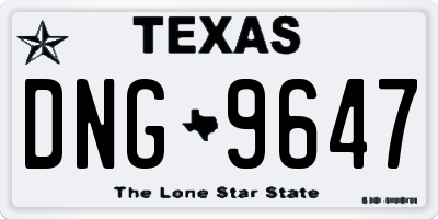 TX license plate DNG9647
