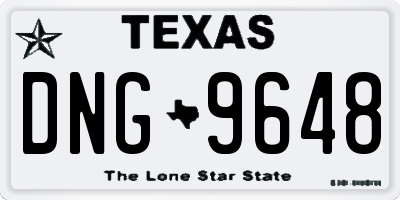 TX license plate DNG9648