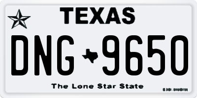 TX license plate DNG9650