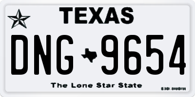 TX license plate DNG9654