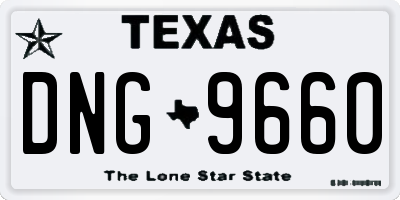 TX license plate DNG9660