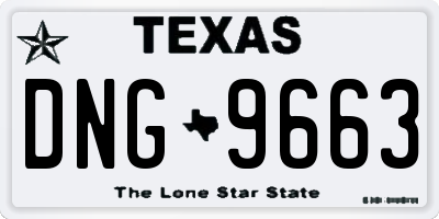 TX license plate DNG9663