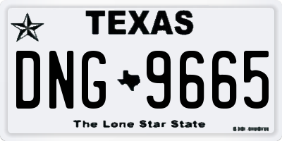 TX license plate DNG9665