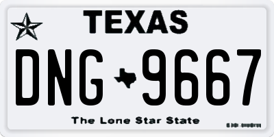 TX license plate DNG9667