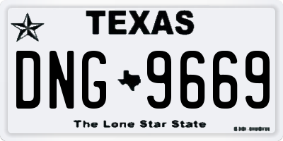 TX license plate DNG9669