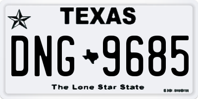 TX license plate DNG9685