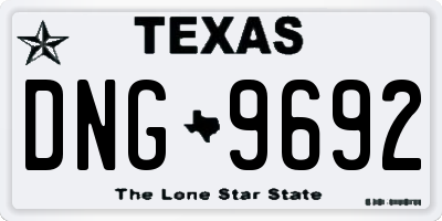 TX license plate DNG9692