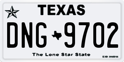 TX license plate DNG9702