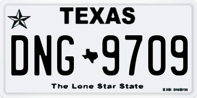 TX license plate DNG9709