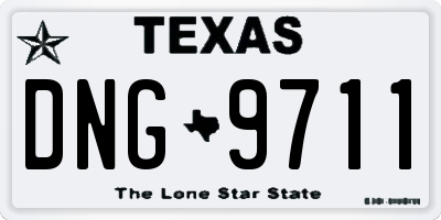 TX license plate DNG9711