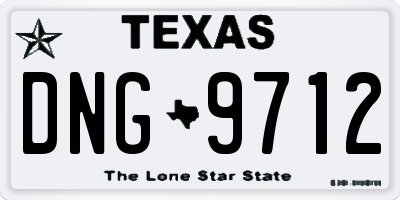 TX license plate DNG9712
