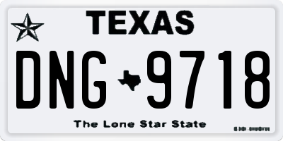 TX license plate DNG9718