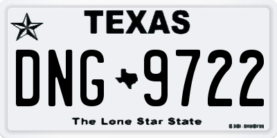 TX license plate DNG9722