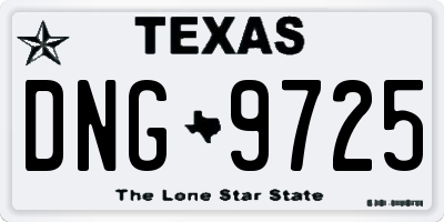 TX license plate DNG9725