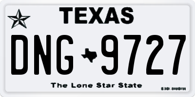 TX license plate DNG9727