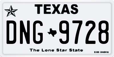 TX license plate DNG9728