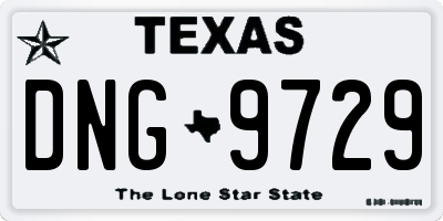 TX license plate DNG9729