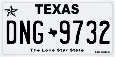 TX license plate DNG9732