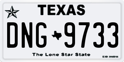 TX license plate DNG9733