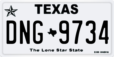 TX license plate DNG9734