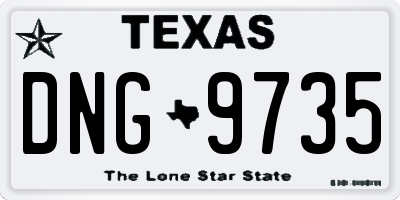 TX license plate DNG9735