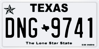 TX license plate DNG9741