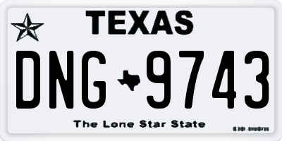 TX license plate DNG9743