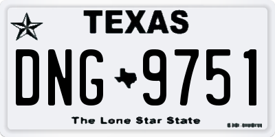 TX license plate DNG9751