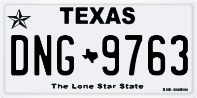 TX license plate DNG9763