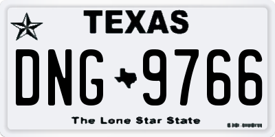 TX license plate DNG9766