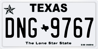 TX license plate DNG9767