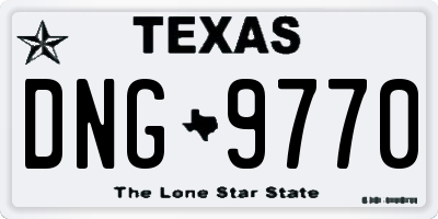 TX license plate DNG9770