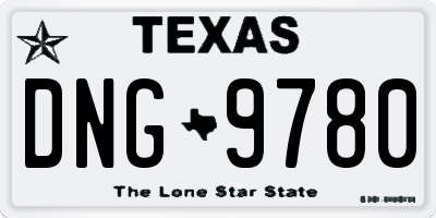 TX license plate DNG9780