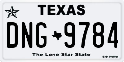 TX license plate DNG9784